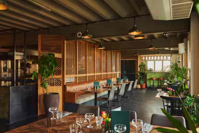 Industrial-chic venue in Balham for corporate team dinner and networking events.