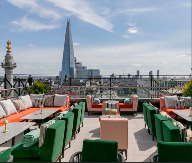 Wagtail rooftop venue, city views, cocktail reception, event
