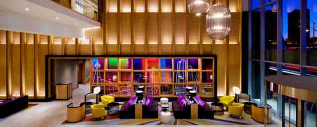 Modern Parkdale Room lobby with stylish seating for networking events and meetings.