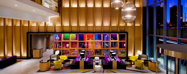Modern Parkdale Room lobby with stylish seating for networking events and meetings.