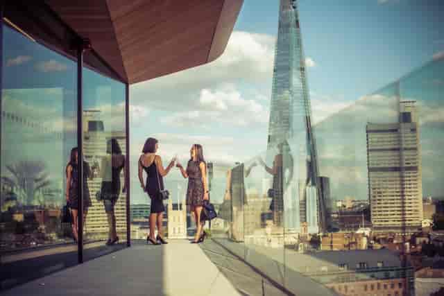 Stylish rooftop venue at Rose Court Events with city views, perfect for networking and cocktails.