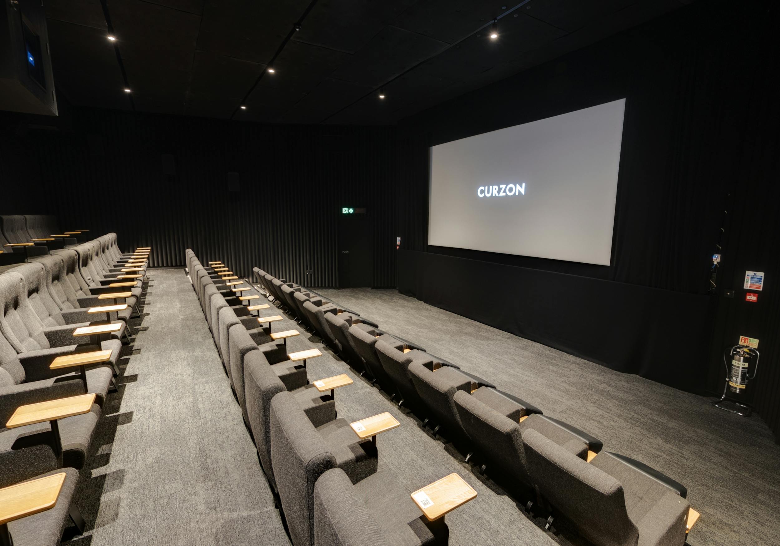 Curzon Hoxton Cinema Screen 2 with tiered seating for film screenings and events.