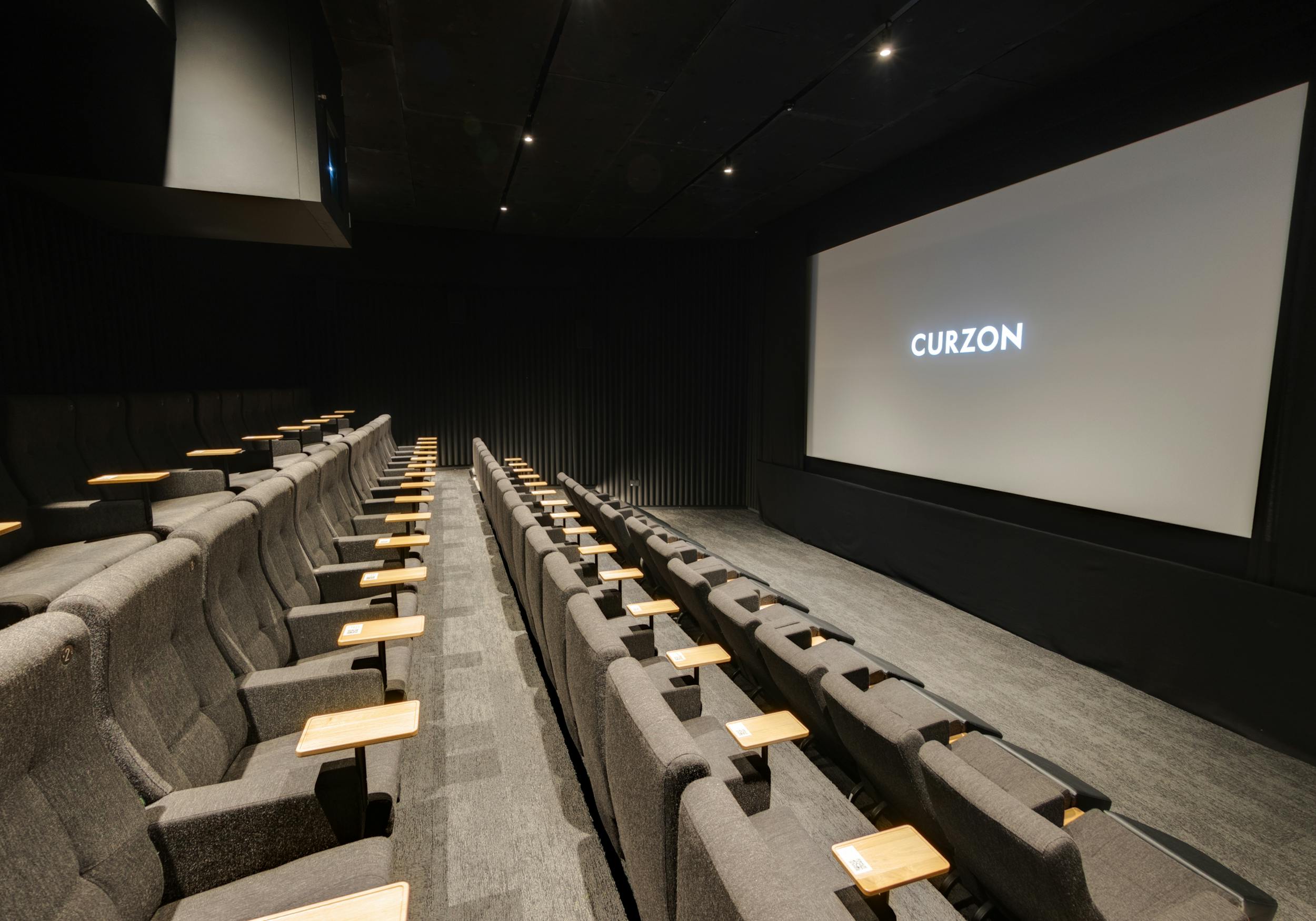 Curzon Hoxton Cinema Screen 3 with tiered seating for film premieres and corporate events.