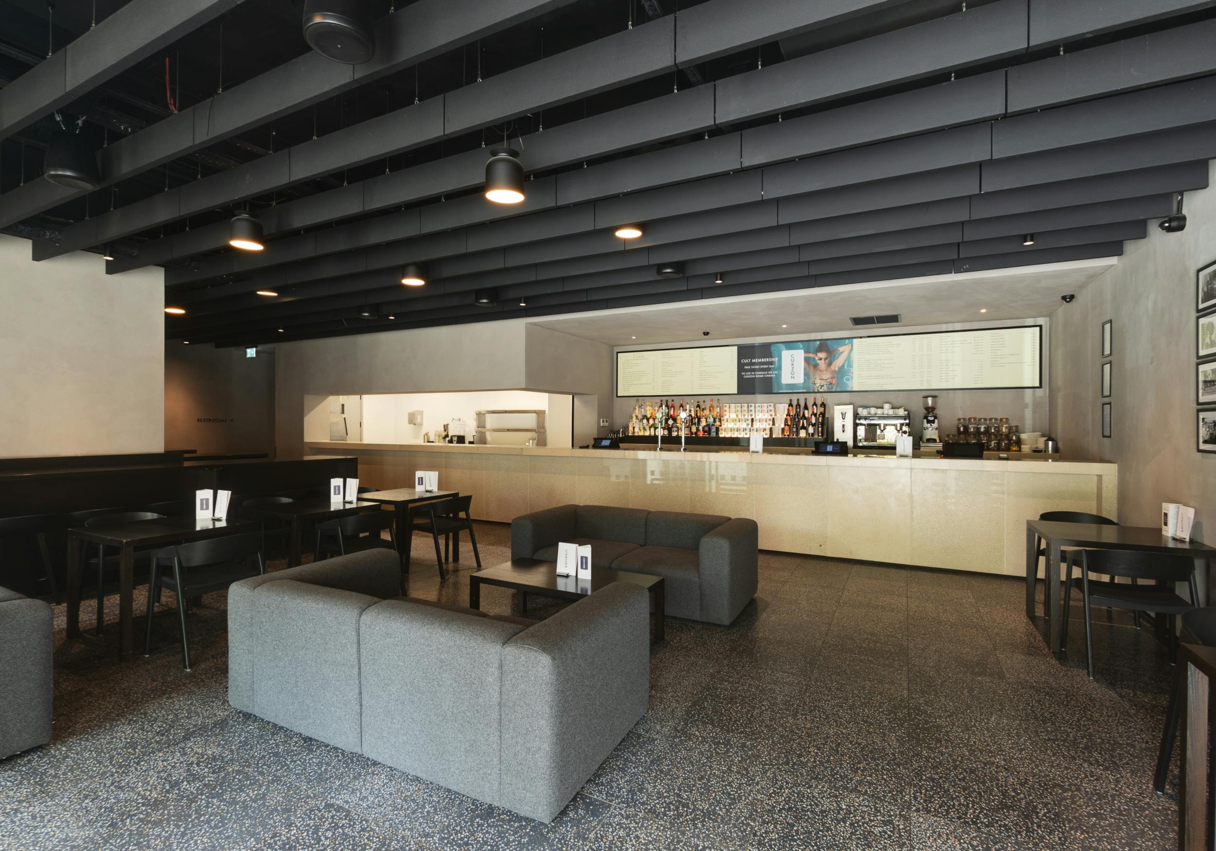 Curzon Hoxton bar with sleek design, ideal for meetings and events in London.