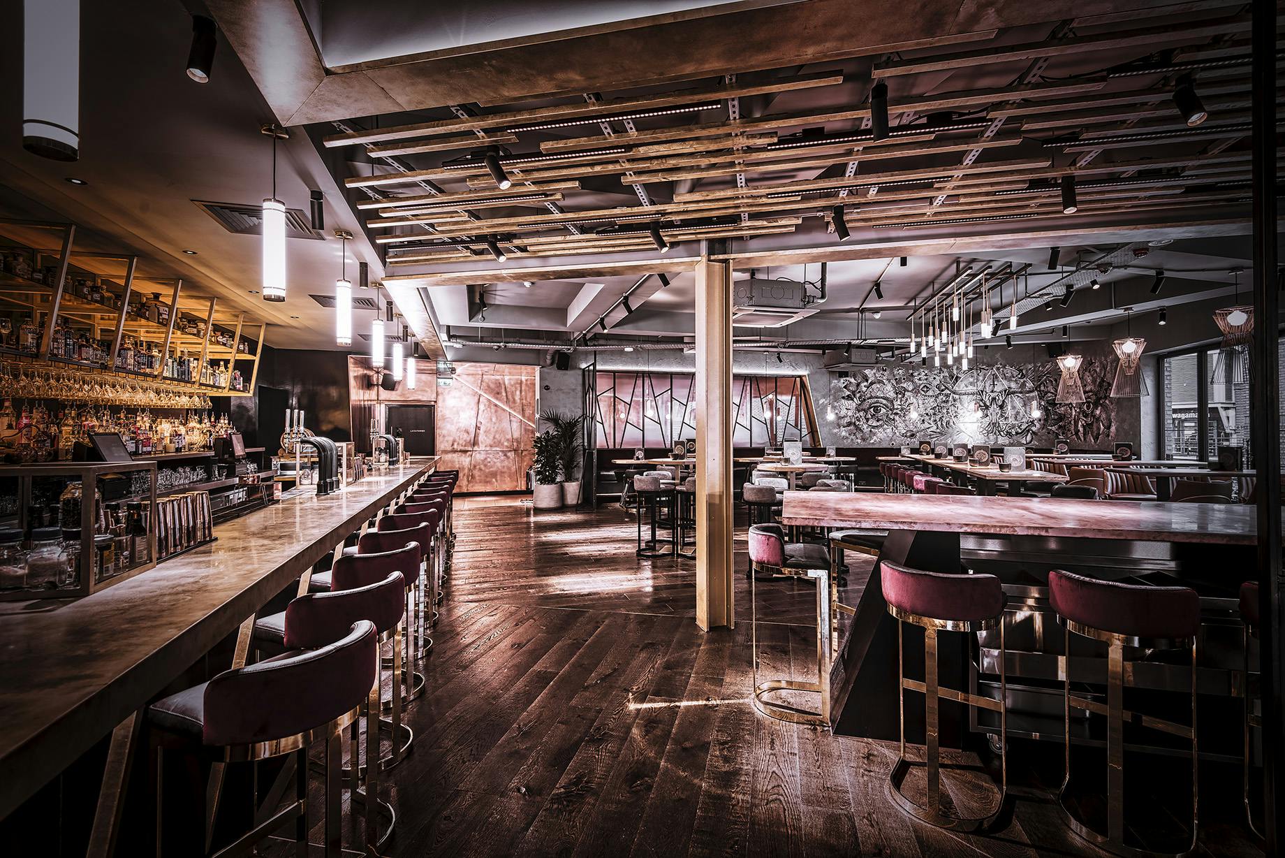 Modern restaurant venue hire at The Alchemist Brindleyplace for events and gatherings.