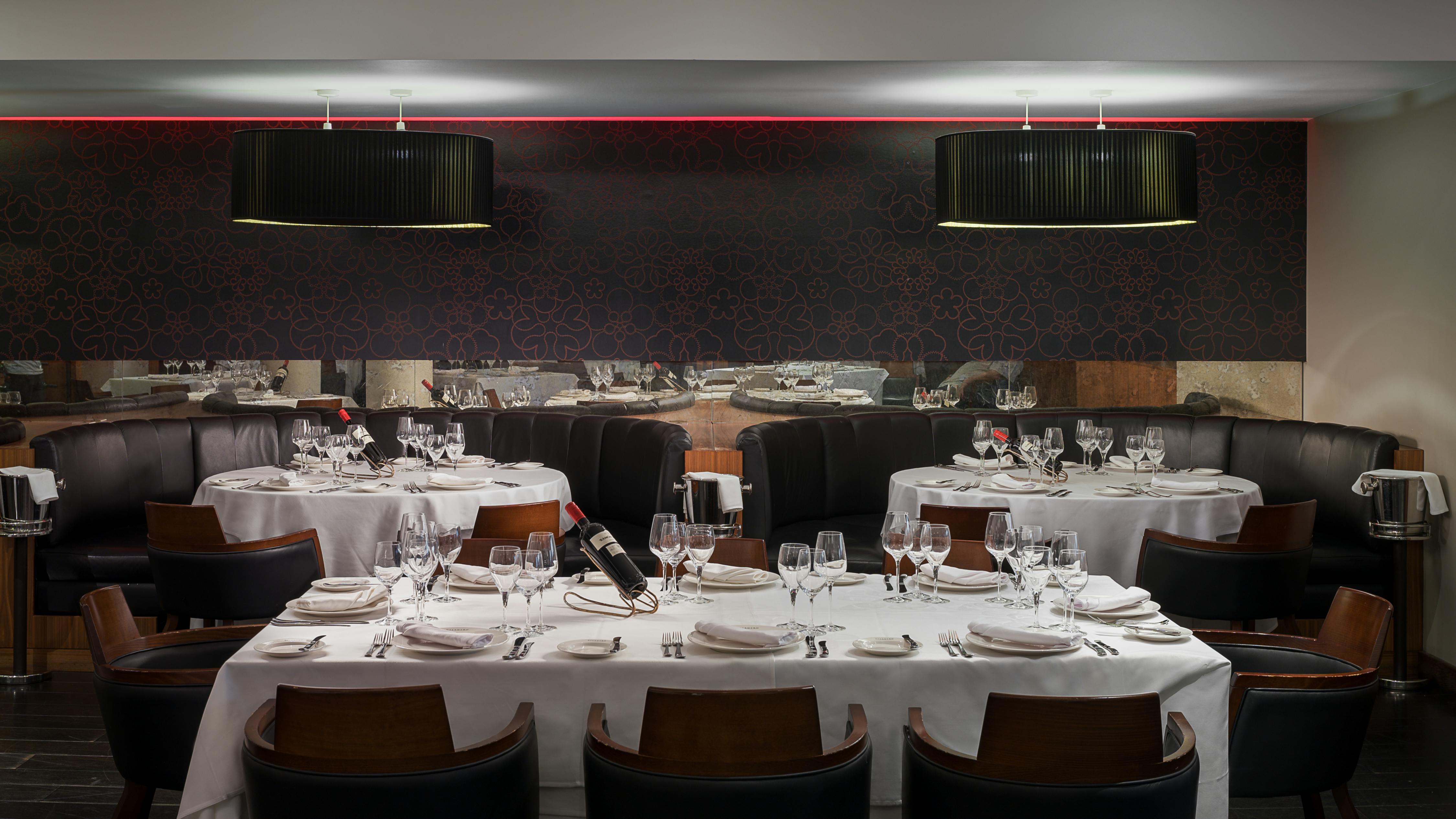 Elegant dining space at Cilantro Experience, perfect for corporate dinners and private events.