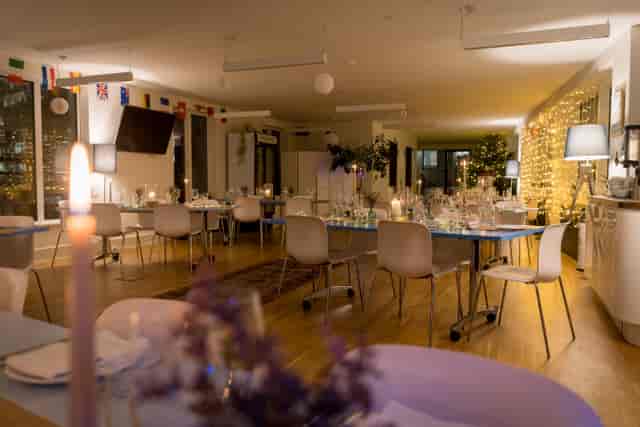 "Elegant dining setup for Christmas celebrations at Wallacespace Spitalfields, ideal for events."