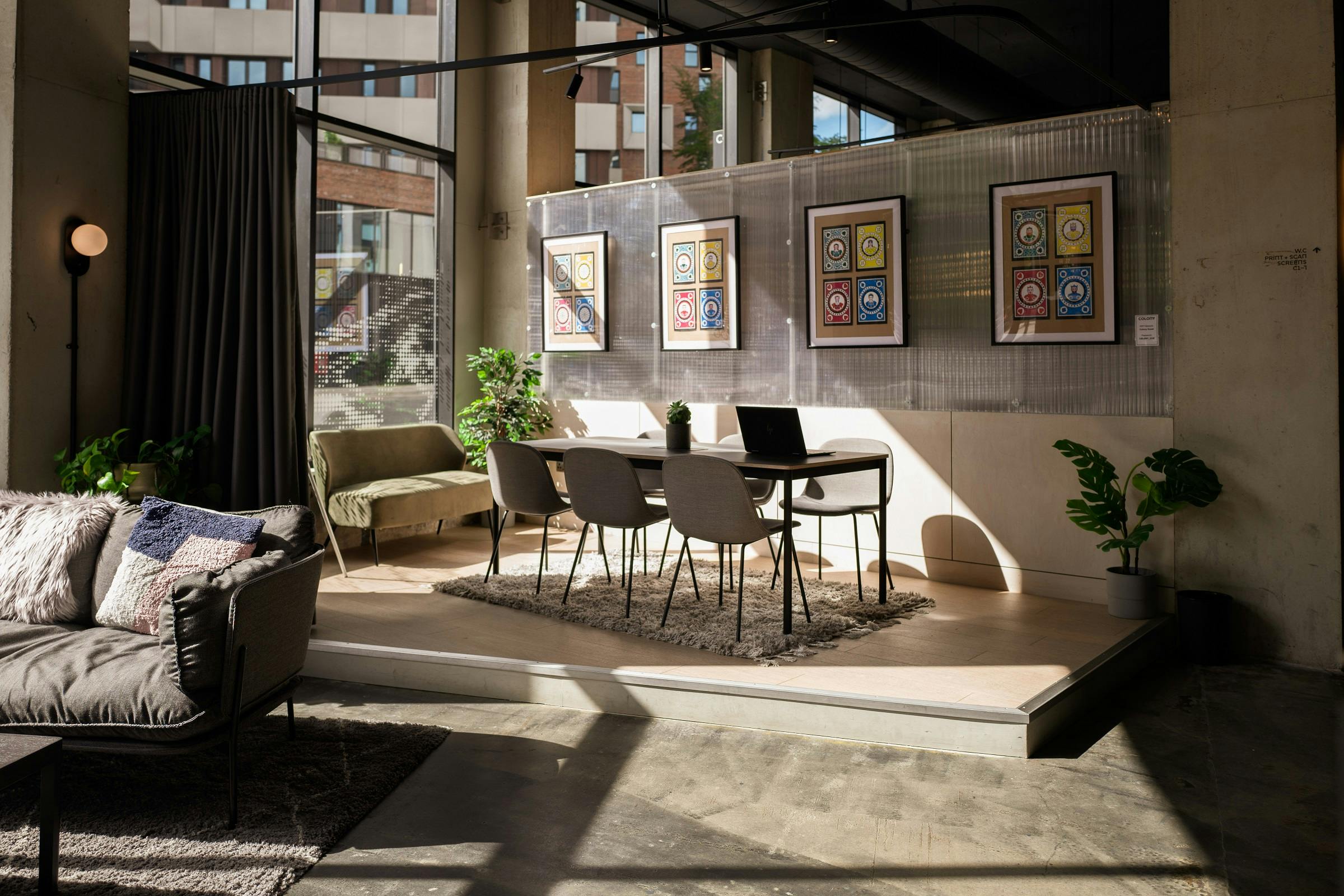 Modern meeting space at X.4 The Stage, Colony Piccadilly, ideal for collaboration and creativity.