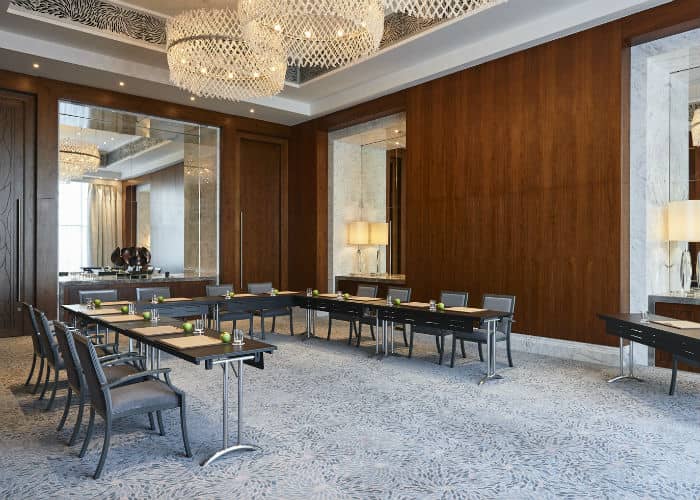 Sophisticated meeting room in Al Habtoor City, ideal for corporate events and workshops.