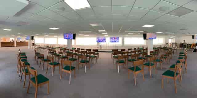 Club Argyle Lounge event space with semi-circle seating for presentations and conferences.