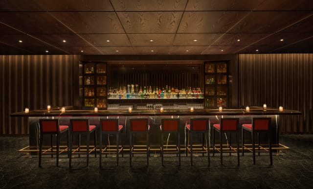 Modern bar at Studios Combined, Dubai EDITION for networking events and cocktail receptions.
