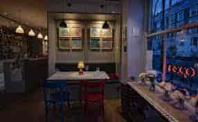 Cozy private dining room at Sam's Cafe, perfect for intimate gatherings and networking events.