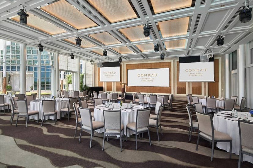 Elegant corporate event space at The Pavilion, Conrad Centennial Singapore.