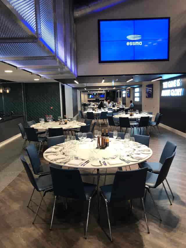 Elegant dining space in Tottenham Hotspur Stadium for corporate events and gatherings.