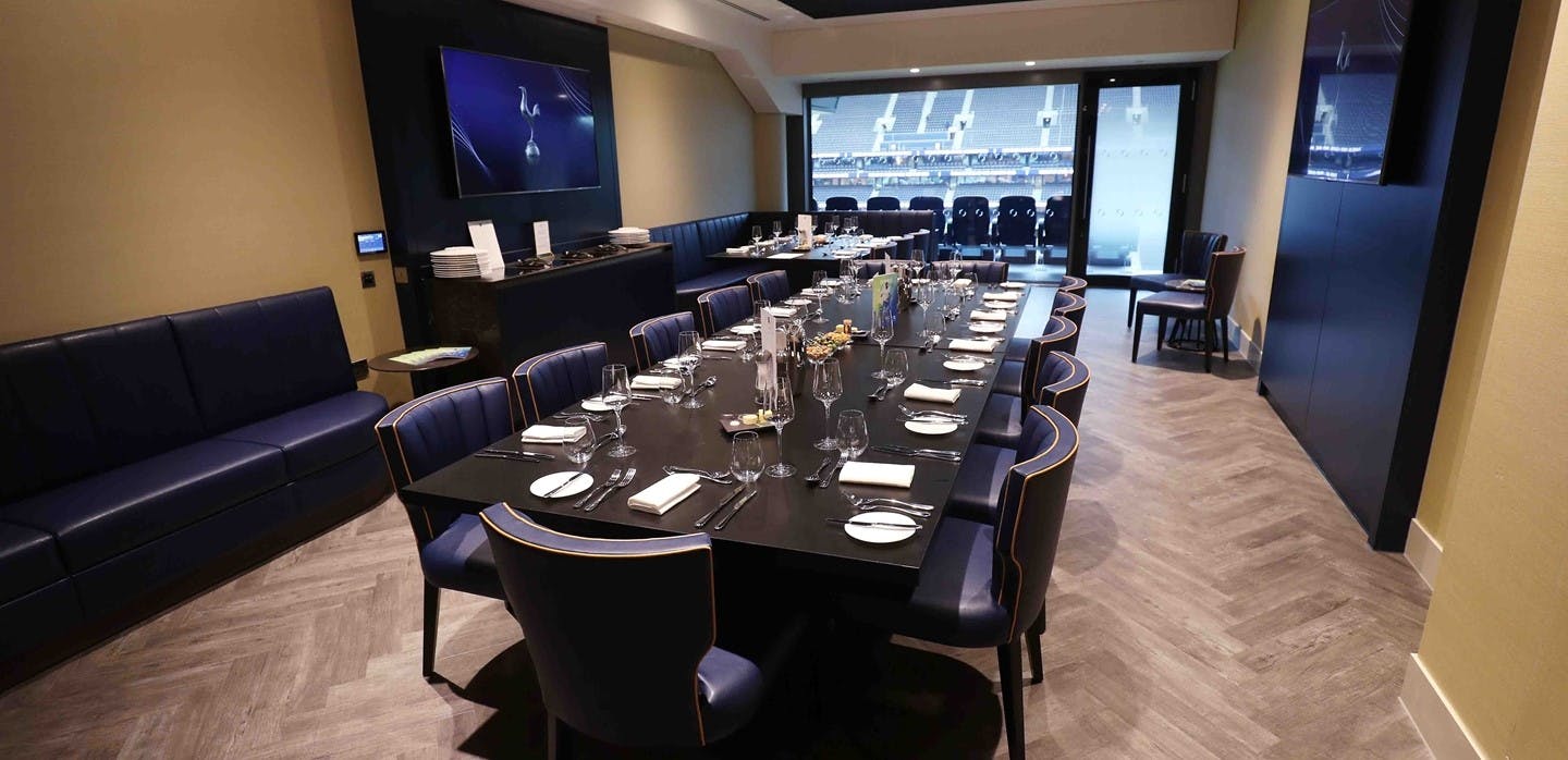 Sophisticated meeting space at Tottenham Hotspur Stadium for corporate events.