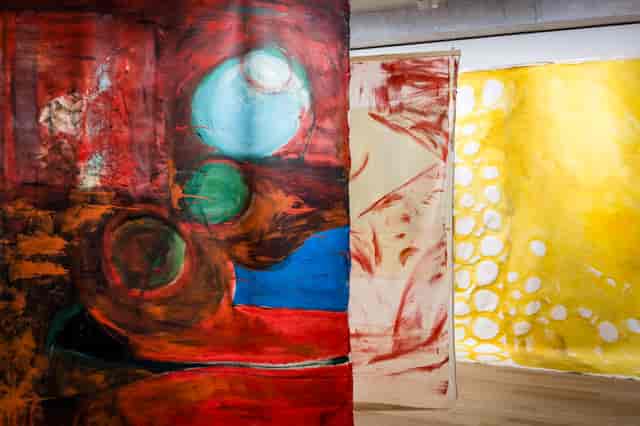 Vibrant art installation at No.9 Cork Street for creative events and networking.