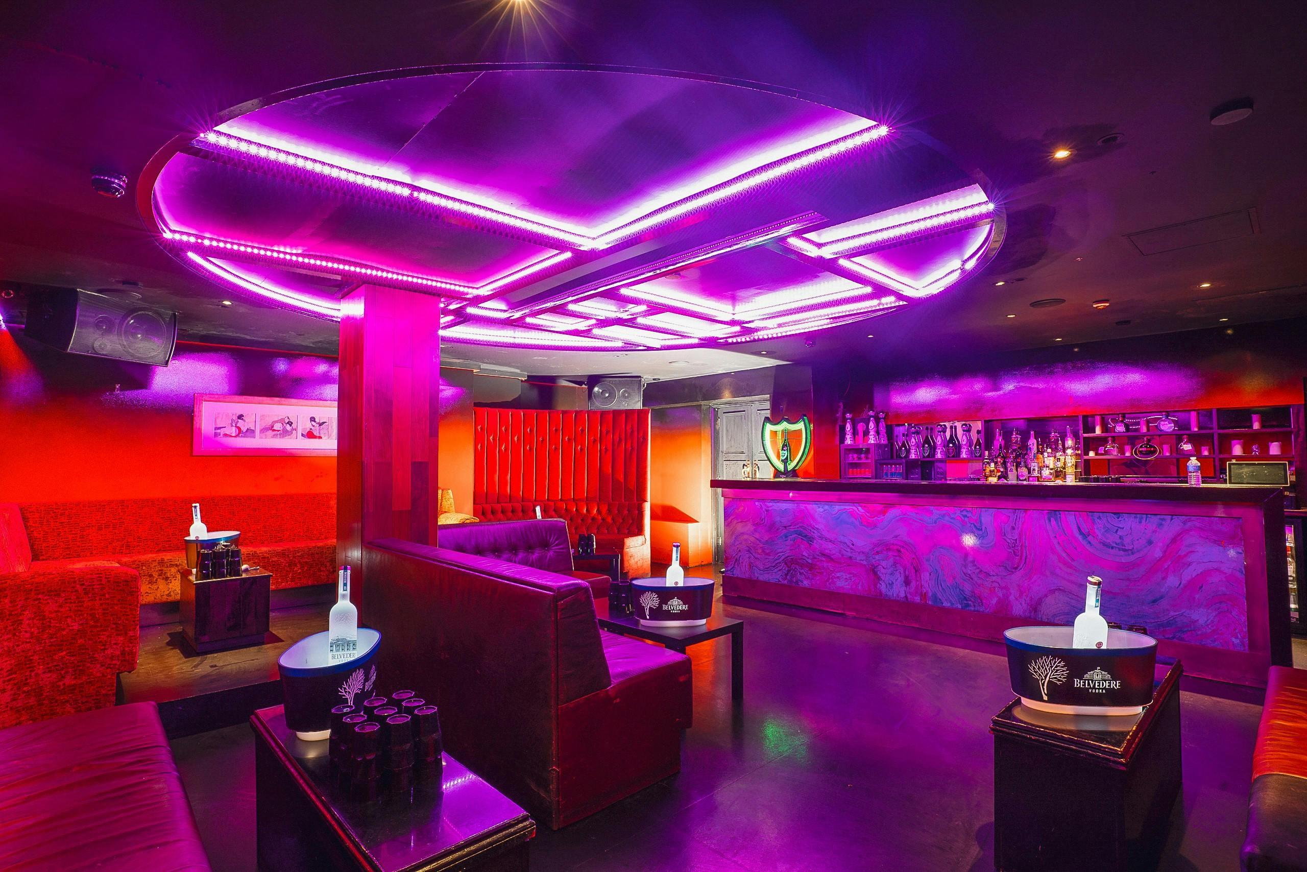 Mao Rooms at Chinawhite: vibrant lounge with purple lighting for networking events.