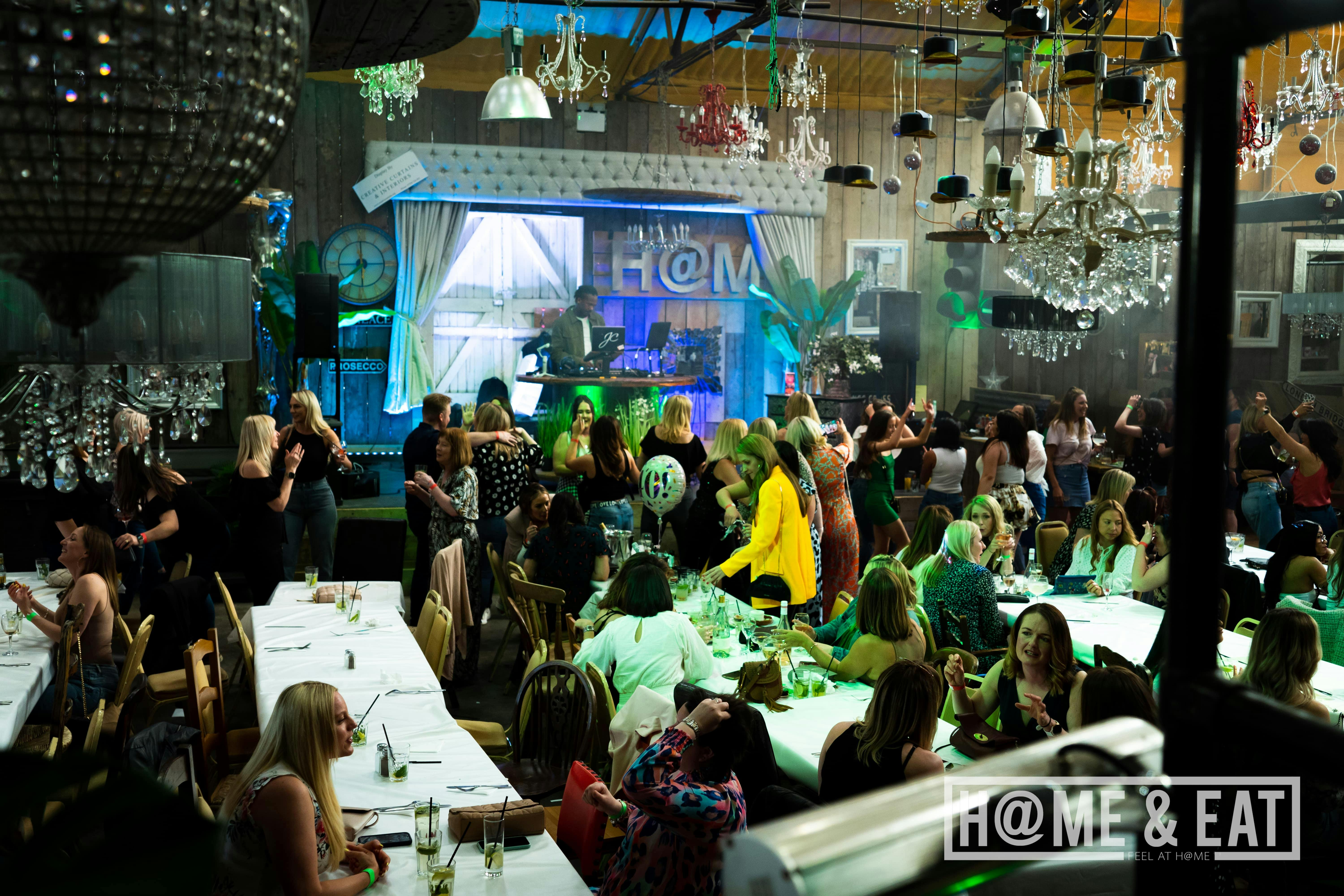 Vibrant event space with elegant tables for social gatherings and corporate events.