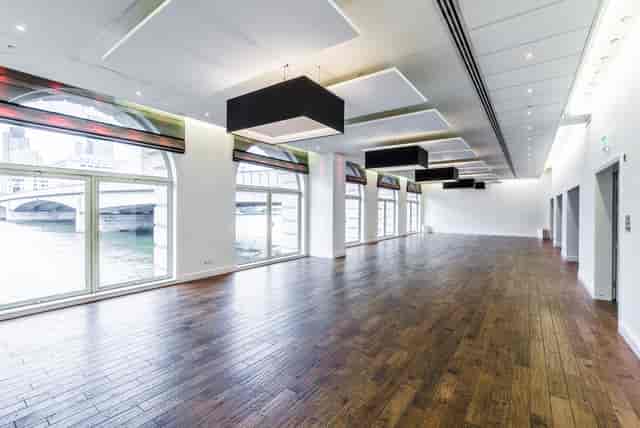 Spacious River Room at Glaziers Hall, perfect for corporate events and gatherings.