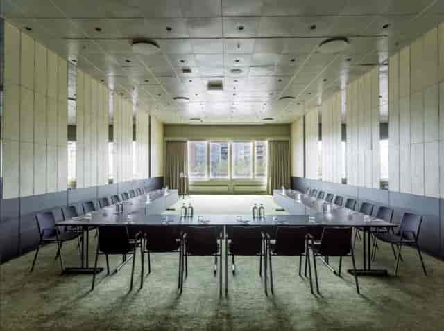 Modern conference room at Radisson Blu Scandinavia Hotel, ideal for meetings and presentations.