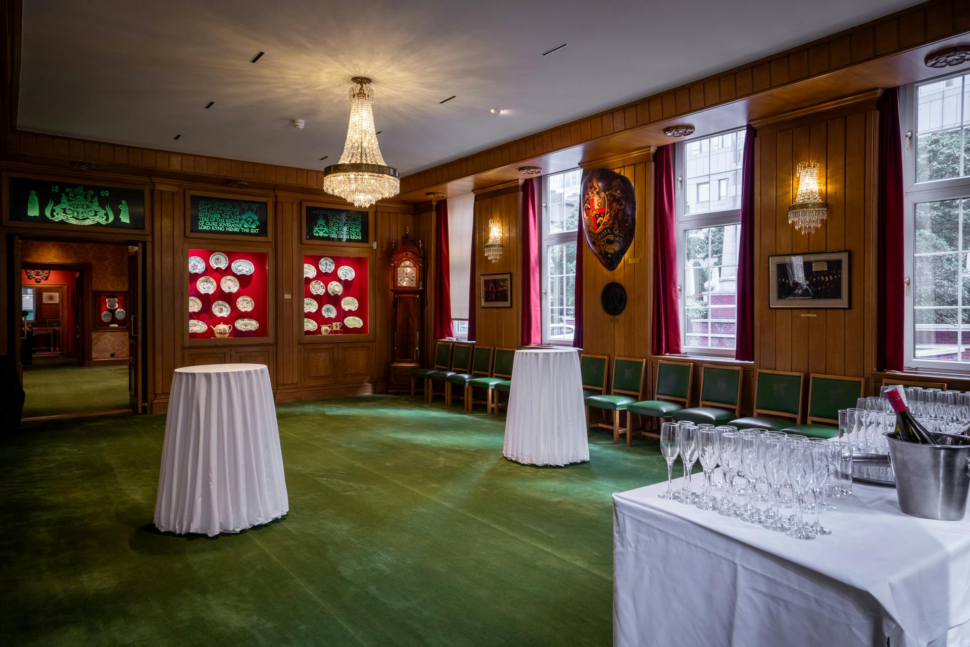 Elegant Reception Room at Barber-Surgeons’ Hall, perfect for networking events.