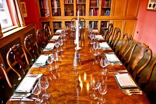 Elegant Charter Room dining table, perfect for corporate dinners and upscale events.