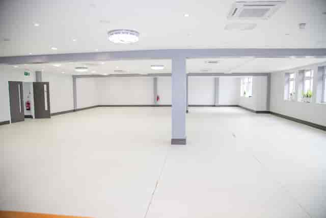 Main Auditorium in P2 Event Centre, bright open space for workshops and receptions.