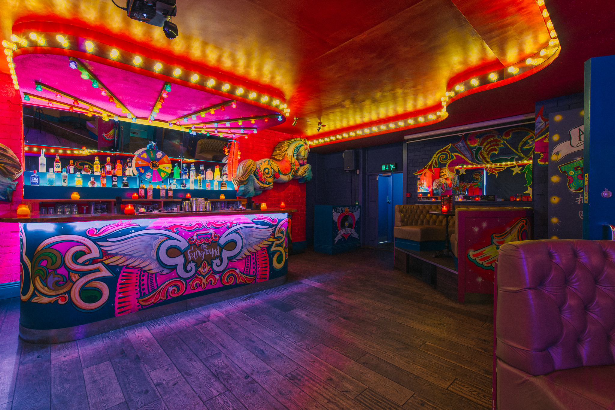 Vibrant Fairground 1 venue in Cuckoo, perfect for creative events and parties. - Banner