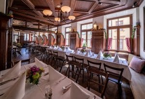 Elegant dining space in Augustiner Room, perfect for intimate gatherings and corporate events.