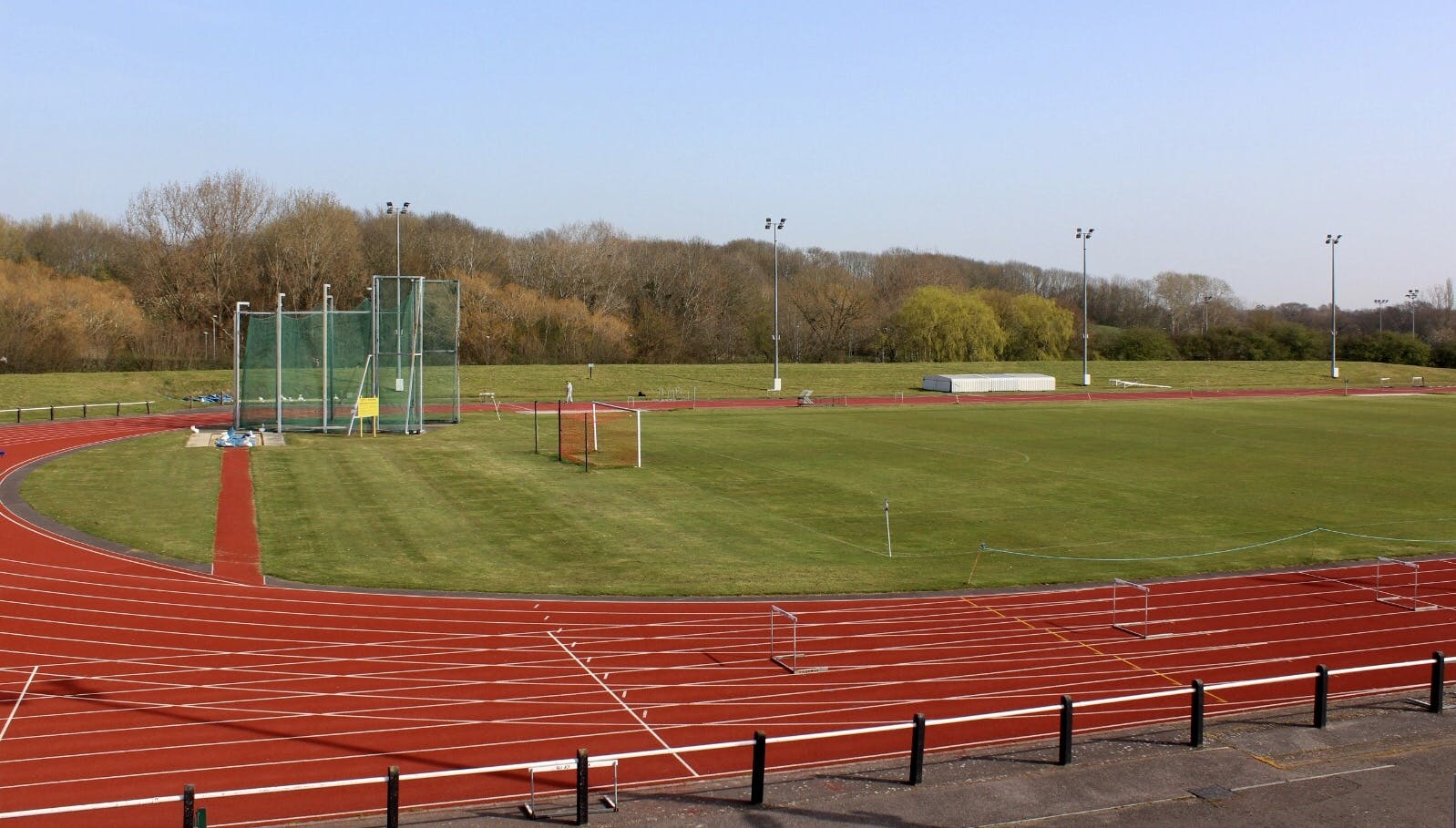 Athletics track in Basildon Sporting Village, ideal for outdoor sports events and gatherings.