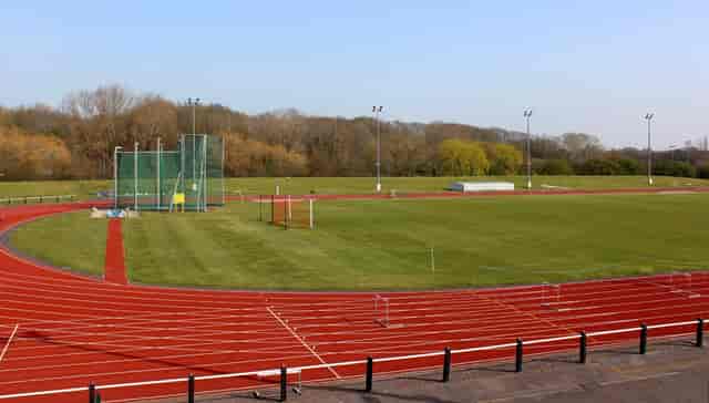 Athletics track in Basildon Sporting Village, ideal for outdoor sports events and gatherings.