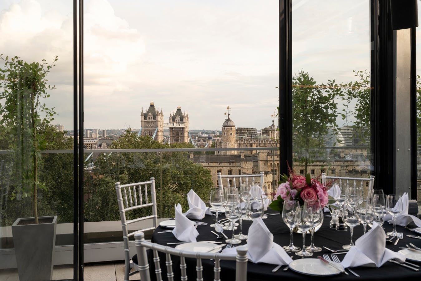 Elegant event space at Skyline London with city view, ideal for upscale meetings and celebrations.