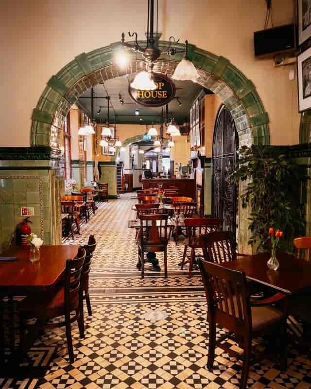 Mr Thomas's Chop House with elegant arches, perfect for intimate gatherings and networking events.