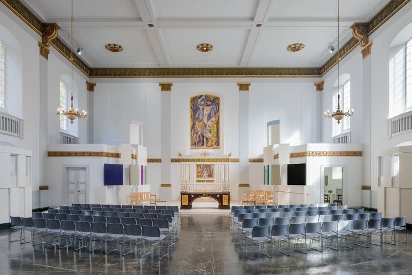 Spacious event space with high ceiling, ideal for conferences and ceremonies at 73 Waterloo.