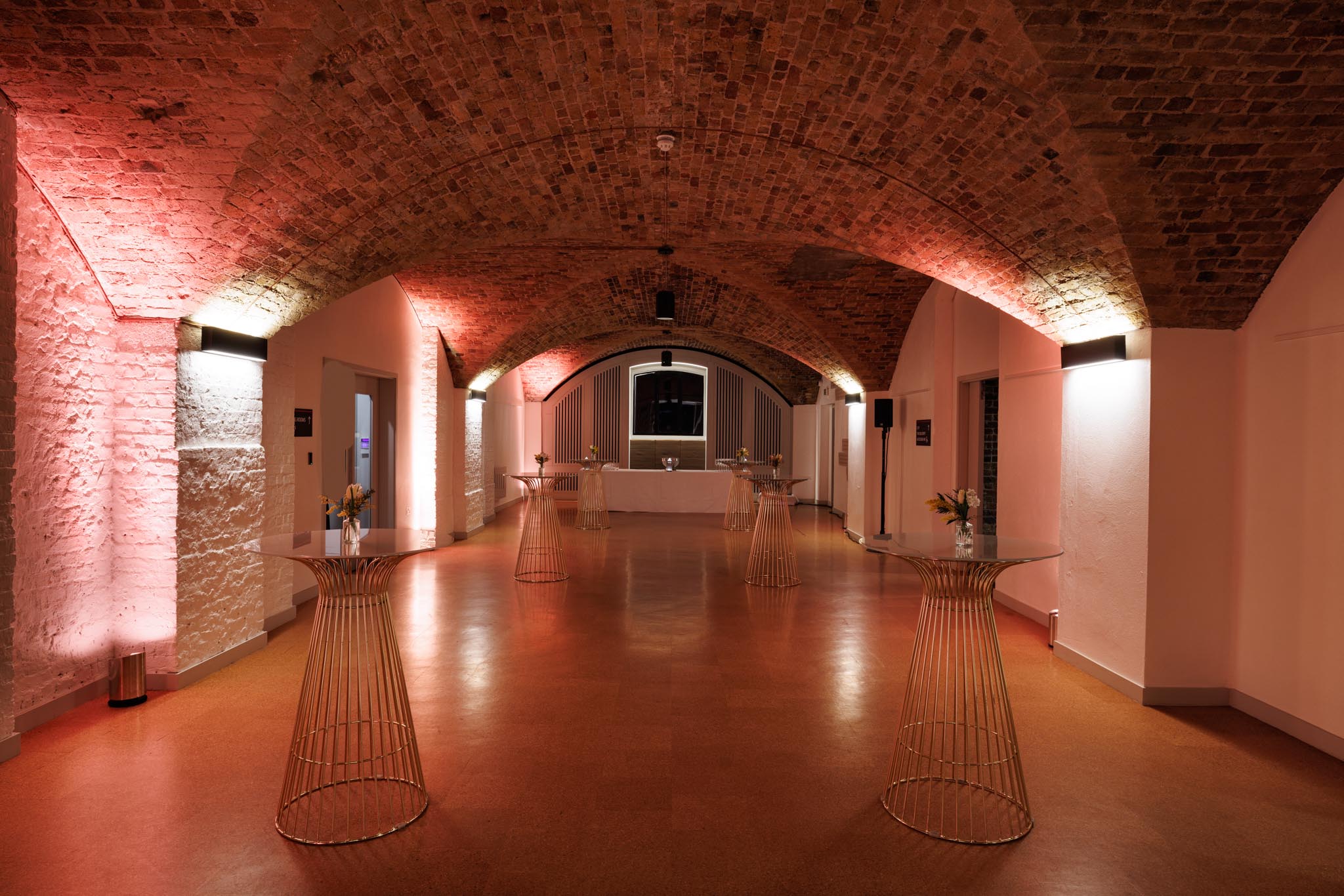 Elegant arched ceiling in The Old Crypt, perfect for corporate events and social gatherings. - Banner