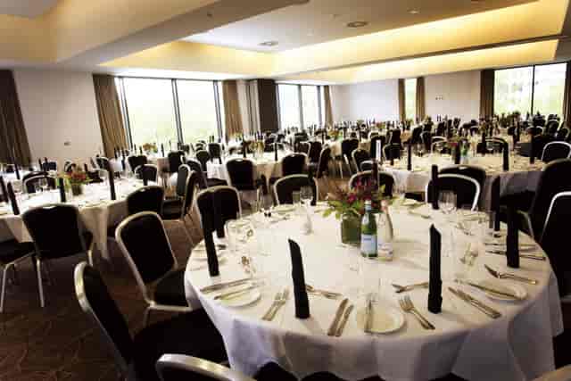 Elegant banquet setup at Crowne Plaza Birmingham for weddings and corporate events.