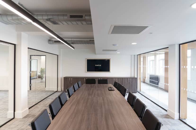 Modern conference room in Castle Street Liverpool, perfect for meetings and presentations.