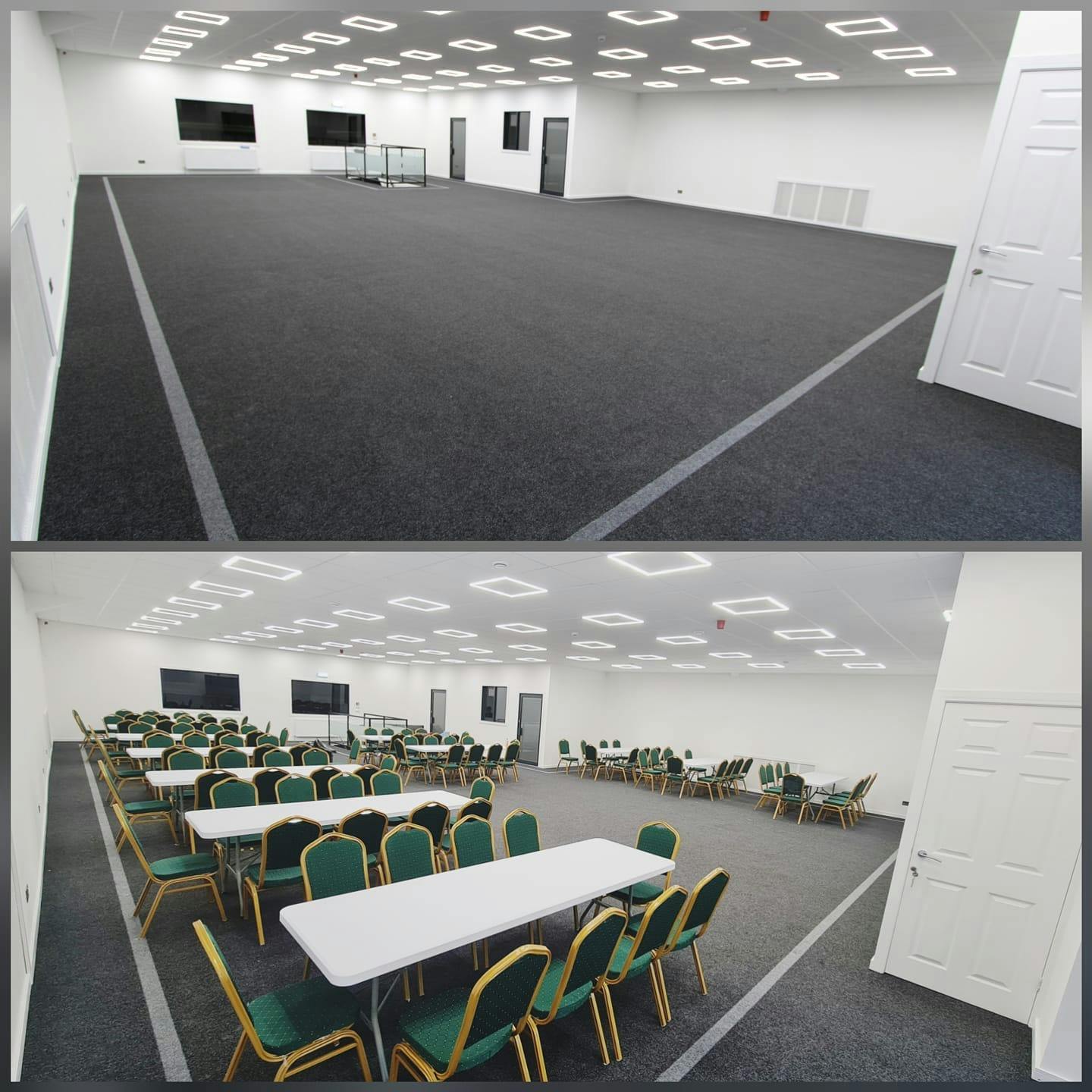 Versatile event space with customizable layout for meetings and workshops.