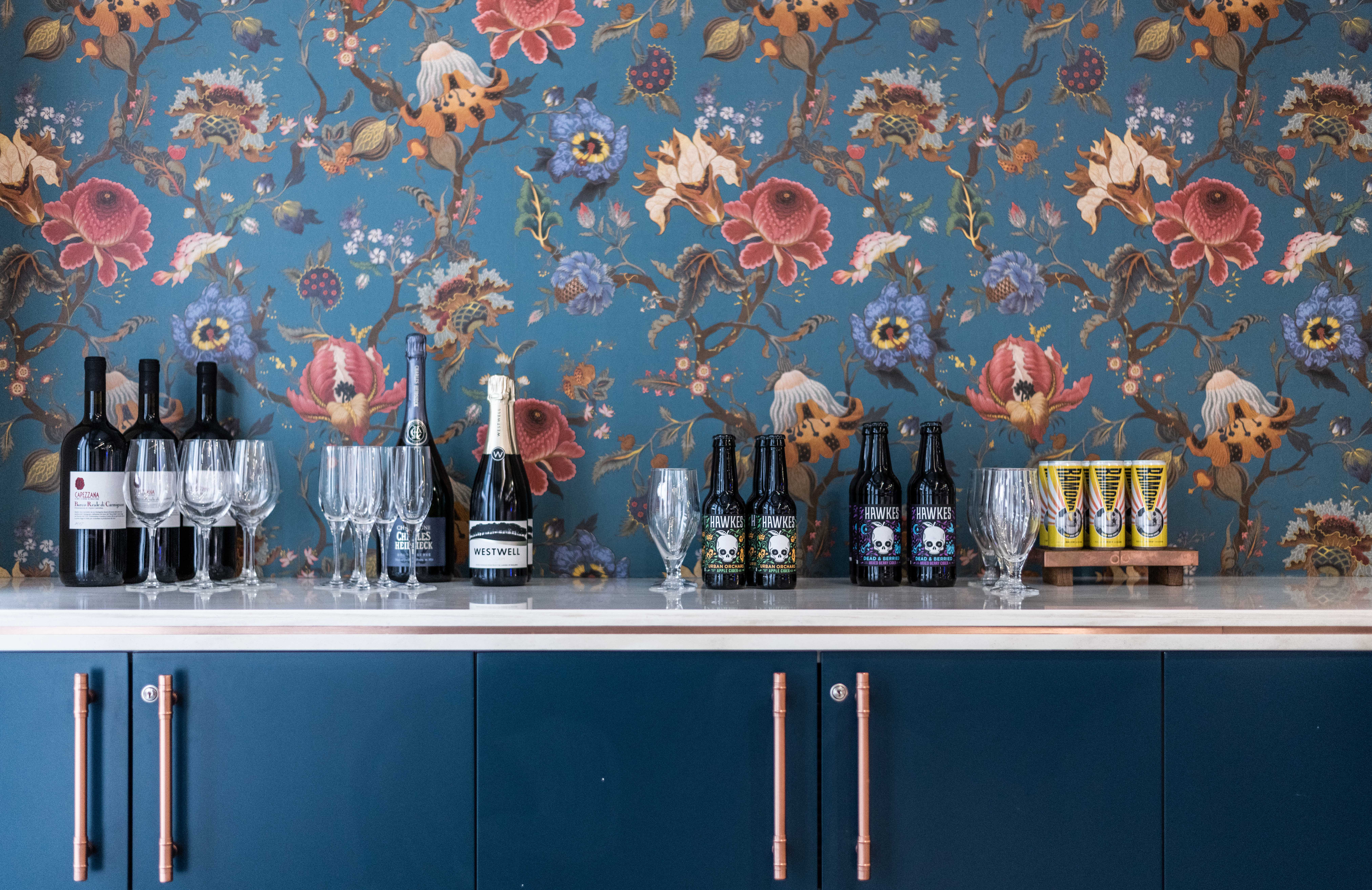 Stylish beverage station at Covent Garden, perfect for events and celebrations. - Banner