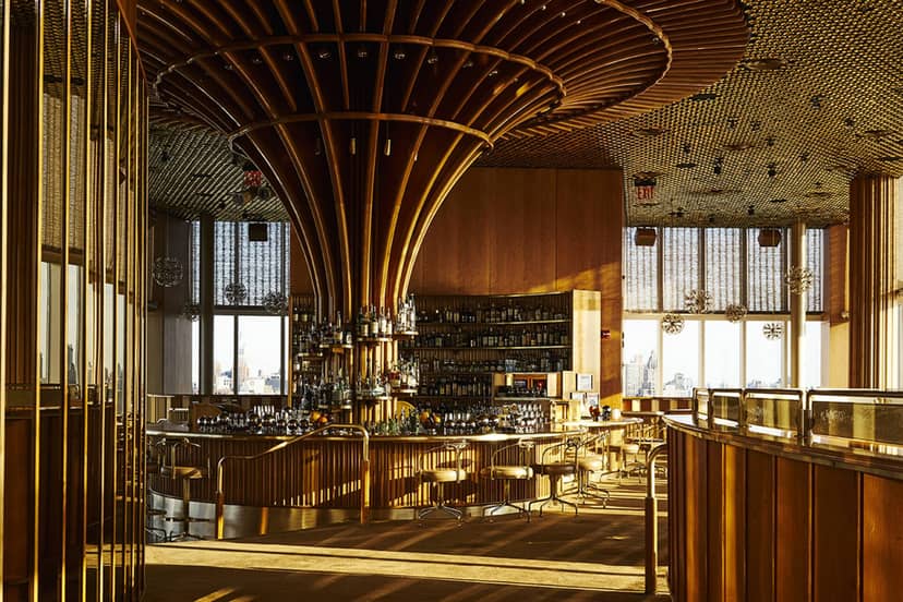 Stylish wooden bar at The Standard, ideal for upscale events and gatherings.