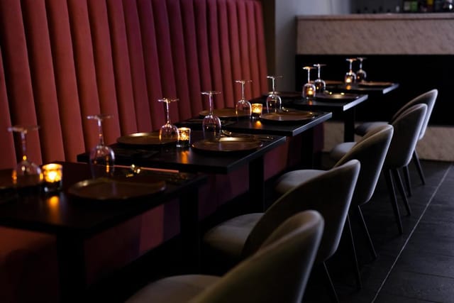 Elegant dining space in Main Lounge, perfect for intimate gatherings and corporate dinners.