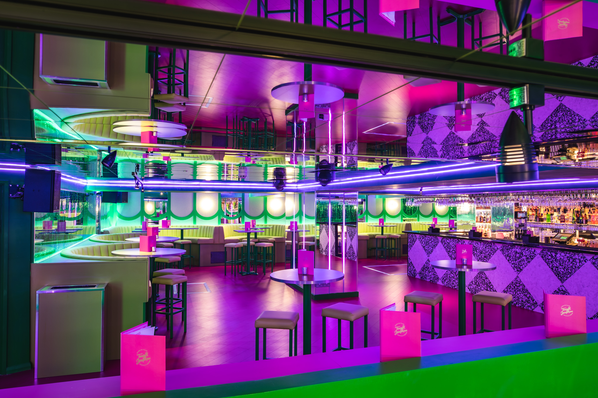 Vibrant event space at Tonight Josephine Bristol, ideal for social gatherings and nightlife. - Banner