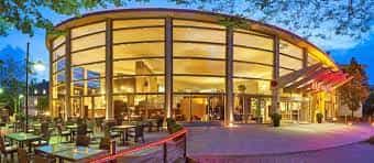 Modern Sheraton Offenbach Hotel venue with glass walls for meetings and events.