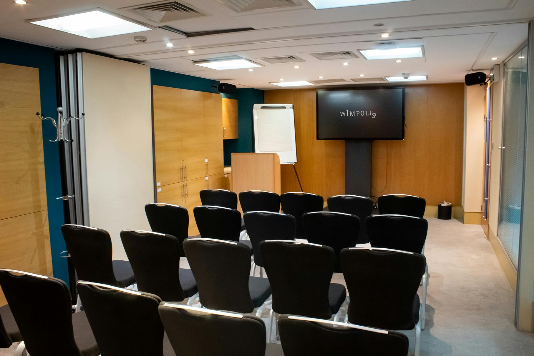 Training Suite at 1 Wimpole Street, modern meeting room for seminars and workshops.