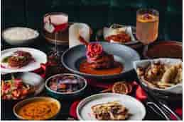 Gourmet dishes and cocktails at Farzi London for upscale events and banquets.
