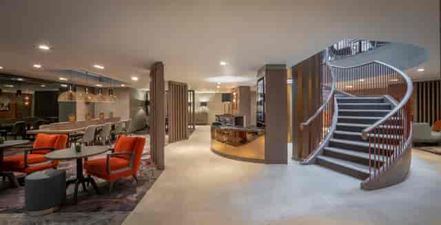 Modern lobby at Kolbus, Clayton Hotel Bristol City, ideal for meetings and events.