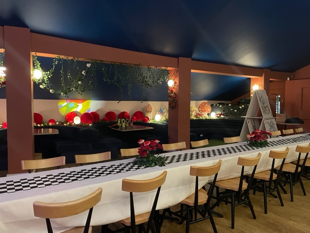 Elegant event space at Bar + Kitchen, vibrant decor for celebrations and gatherings. - Banner