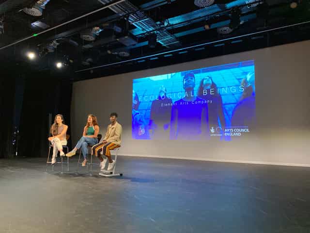 Panel discussion on ecology and arts at Aud Jebsen Studio Theatre, Royal Academy of Dance.