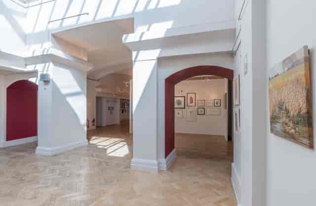 Bright gallery in Central Hall Westminster, ideal for art exhibitions and networking events.