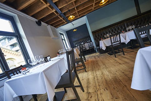 Elegant dining room at 63 Degrees, perfect for intimate gatherings and corporate events.